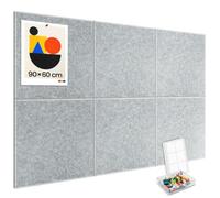 Lot de 6 grands tableaux muraux en liège 90 x 60 cm - Avec 30 pushpins, 25 pastilles adhésives amovibles sûres - Tableau d'affichage décoratif pour bureau, maison, école