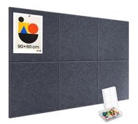 Lot de 6 grands tableaux muraux en liège 90 x 60 cm - Avec 30 pushpins, 25 pastilles adhésives amovibles sûres - Tableau d'affichage décoratif pour bureau, maison, école