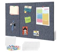 Lot de 6 grands tableaux muraux en liège 90 x 60 cm - Avec 60 pushpins, 30 pastilles adhésives amovibles sûres - Tableau d'affichage décoratif pour le bureau, l'école et les loisirs