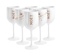 Lot de 6 grands verres blancs en acrylique Ice Impérial Édition pour Champagne