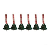 Lot de 6 grelots décoratifs en tissu, ornements uniques, parfaits pour améliorer la joie des fêtes (vert, 6 pièces)