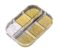 Lot de 6 grilles de perles 3D en acier pour décoration artistique, manucure, bijoux, accessoires