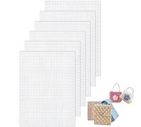 Lot de 6 grilles en plastique pour broderie - 30 x 20 cm - Feuilles de toile en plastique - Maille douce pour les yeux - Parfait pour l'aiguille, les travaux manuels, le crochet et le tricot