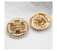Lot de 6 gros boutons couture décoratifs en métal avec corde nouée for vêtements, manteau, pull, bouton, vêtement, accessoires faits à la main, doré, 18 mm(Golden,18mm)