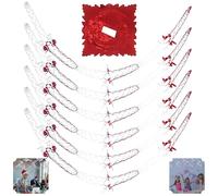 Lot de 6 guirlandes de vacances en aluminium pour extérieur ou intérieur, mariage, Saint-Valentin, fête, taille - 270 cm de long | Rouge/blanc
