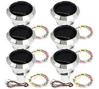 Lot de 6 guirlandes lumineuses solaires en forme de diamant pour bouteille de vin, 2 m, 20 LED, fil de cuivre, IP65, étanche, bouchon de liège, veilleuse, marche/arrêt automatique pour fête de mariage