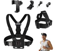 Lot de 6 Harnais Poitrine Fixation Sangles de Caméra d'action Harnais Tete Bandeau Harnais Telephone 3 en 1 Support de Caméra Sport Compatible avec GoPro Hero DJI Osmo Caméras et Telephone
