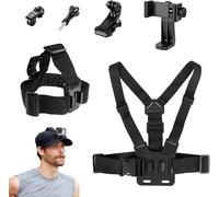 Lot de 6 Harnais Poitrine Fixation Sangles de Caméra d'action Harnais Tete Bandeau Harnais Telephone Poitrine 3 en 1 Support de Caméra Sport Compatible avec GoPro Hero DJI Osmo et Telephone