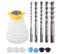 Lot de 6 housses carrées pour marteau perforateur électrique à tige SDS avec bol anti-poussière en silicone pour forets de 6 à 14 mm (tige ronde)