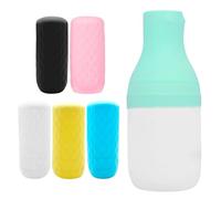 Lot de 6 housses de bouteille de voyage en silicone, indispensables au voyage, extensibles et étanches pour articles de toilette, convient aux bouteilles de shampooing/gel douche, unisexe pour homme
