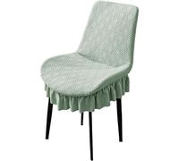 Lot de 6 housses de chaise à dossier bas pour chaises sans accoudoirs, housses de siège à volants pour chaises incurvées, protection de meubles élégante et durable