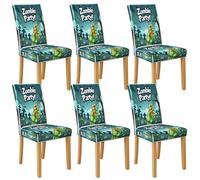 Lot de 6 housses de chaise de fête zombie en élasthanne, extensibles et lavables pour Halloween, cuisine, salle à manger