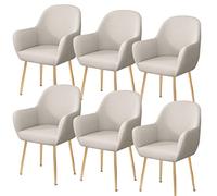 Lot de 6 housses de chaise de salle à manger extensibles - Housses de chaise de bureau et de dossier - 6 pièces - Noir