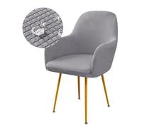 Lot de 6 housses de chaise de salle à manger imperméables - Housses de fauteuil extensibles pour cuisine, bureau et salle à manger - Protecteurs de meubles de style scandinave (gris claro)
