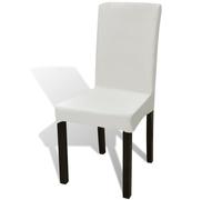 Lot De 6 Housses De Chaise Droites Extensibles En Tissu Élastique Infroissable Crème