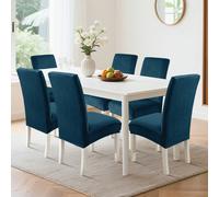 Lot de 6 housses de chaise en velours extensibles, compatibles avec les chaises cantilever et les chaises à dossier haut, résistantes aux rayures et universelles. Lavables en machine. Tissu de qualité