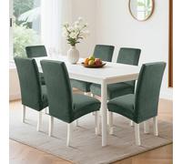 Lot de 6 housses de chaise en velours extensibles, compatibles avec les chaises cantilever et les chaises à dossier haut, résistantes aux rayures et universelles. Lavables en machine. Tissu de qualité