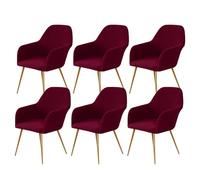 Lot de 6 housses de chaise extensibles lavables en tissu amovible pour chaises de salle à manger et de bureau, parfaites pour la métamorphose du salon Bordeaux