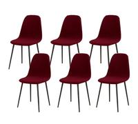 Lot de 6 housses de chaise extensibles modernes du milieu du siècle - Housses élastiques pour chaises de salle à manger, cuisine et bureau - Couleur rouge vin, durable et élégante