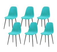 Lot de 6 housses de chaise extensibles modernes du milieu du siècle - Housses élastiques pour salle à manger, cuisine et bureau, bleu ciel - Housses élastiques pour un ajustement facile et une