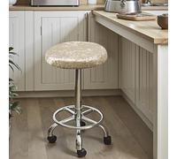 Lot de 6 housses de coussin en velours pour tabouret de bar rond, extensibles, élastiques, lavables, douces et respirantes en tissu diamant doré pour la maison, la cuisine, le bar, le restaurant