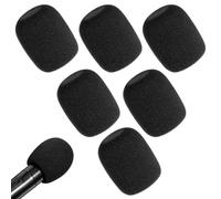 Lot de 6 housses de microphone en mousse noire pour microphones à main standard