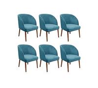 Lot de 6 housses de protection modernes en velours extensible pour accoudoirs pivotants du milieu du siècle pour chaises d'appoint à dossier incurvé, pour salle à manger et salon