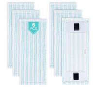 Lot de 6 housses de rechange pour balai d'essuie-glace Leifheit Clean Twist M Ergo Micro Duo/ Power Clean M - Pour tous les sols - Efficace et absorbante - En microfibre - Pour enlever les taches