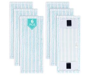 Lot de 6 housses de rechange pour balai d'essuie-glace Leifheit Clean Twist M Ergo Micro Duo/Power Clean M - Pour tous les types de sols - Efficace et absorbante - En microfibre - Pour enlever les