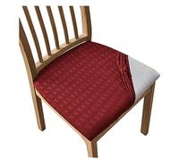 Lot de 6 housses de siège extensibles lavables et amovibles pour chaises de cuisine et salle à manger Rouge bordeaux
