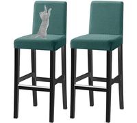 Lot de 6 housses de tabouret de bar avec dossier - Résistantes aux rayures - Extensibles, douces et lavables - Pour bar, banquet (vert)