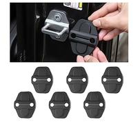 Lot de 6 housses de verrouillage de porte de voiture - Noir - Compatible avec Jeep Wrangler JLU JL 4XE et Gladiator JT Unlimited 2018-2023 - Accessoires d'intérieur de voiture pour décorations de