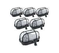 - Lot de 6 hublots ovales 60W IP44 E27 Classe II - Noir