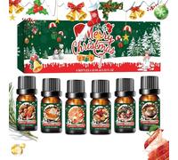 Lot de 6 huiles parfumées de Noël, longue durée - Arômes d'huile parfumée - Pour salle de bain, chambre à coucher, soirée, maison, ambiance, festival, détente, femmes et hommes