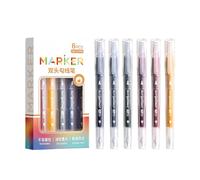 Lot de 6 indicateurs lumineux à double pointe en polystyrène pour mettre en évidence le toner et la technologie Proof Night Light Surligneurs à pointe fine et large
