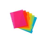 Lot de 6 intercalaires A4 Maxi pour classeur maxi ou classeur à levier Multicolore