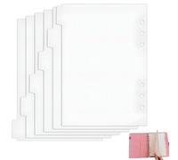 Lot de 6 intercalaires blancs A5 à 6 trous, intercalaires A5, intercalaires A5, intercalaires en plastique, intercalaires vierges, pour classeur A5, carnet de notes (21 cm x 14,8 cm)