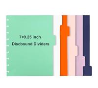 Lot de 6 intercalaires vierges à 6 onglets de 17,8 x 23,25 cm pour cahiers de bureau, réunion, université