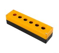 Lot de 6 interrupteurs à bouton-poussoir d'arrêt de trou de 22 mm, boîtier de commande en plastique étanche pour équipement industriel, certifié IP65, jaune