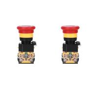 Lot de 6 Interrupteurs à Bouton-poussoir D'arrêt D'urgence en Plastique Technique Marche/arrêt 440 V 10 A 22 Mm avec Large Plage de Tension Applicable pour Pièces Industrielles