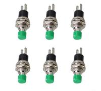 Lot de 6 interrupteurs à bouton-poussoir momentané PBS110 avec actionneur rond de 7 mm et mécanisme de réinitialisation automatique pour électronique et prototypes de bricolage (vert)