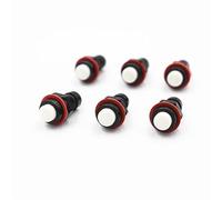 Lot de 6 interrupteurs à bouton-poussoir ronds autobloquants DS-211, blancs, 10 mm