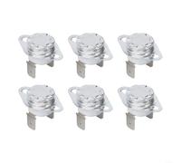Lot de 6 interrupteurs de température normalement fermés 75 C pour modèle KSD302 Trou 23 mm Languette 6,3 mm pour chauffe-eau