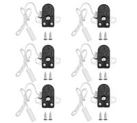 Lot de 6 interrupteurs encastrables avec cordon et vis, plaque à 2 trous, 2 A, interrupteur à traction avec cordon 230 V, interrupteur de rechange, pour lampes murales, lampes de table, plafonniers et