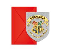 Lot de 6 invitations avec enveloppes Harry Potter - Blason Poudlard 14 5x9 5 cm