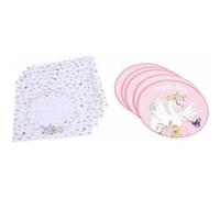 Lot de 6 Invitations d'Anniversaire Cygne 10cm Blanc Blanc