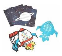 Homéa, Set de 6 Invitations avec Enveloppes Anniversaire en Papier Espace