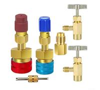 Lot de 6 jauges AC avec adaptateurs de coupleur rapide R1234YF pour connexions basse et haute pression dans la climatisation