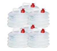 Lot de 6 jerrican à eau avec robinet 5 L, bidon d'eau pliable transparent, conteneurs à eau de camping , bouteille d'eau potable
