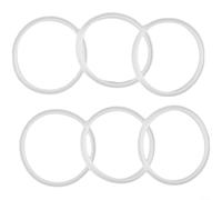 Lot de 6 joints de couvercle de rechange en silicone pour bouteilles d'hydratation, joint d'étanchéité pour bague pour bouteille souple réutilisable, blanc mat, passe au lave-vaisselle